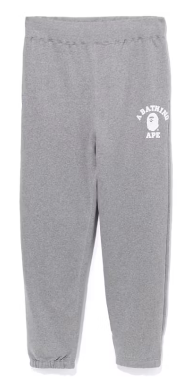 BAPE College Wide Fit Sweat Pants Grey