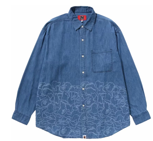 BAPE 30th Anniversary Denim Shirt Light Indigo