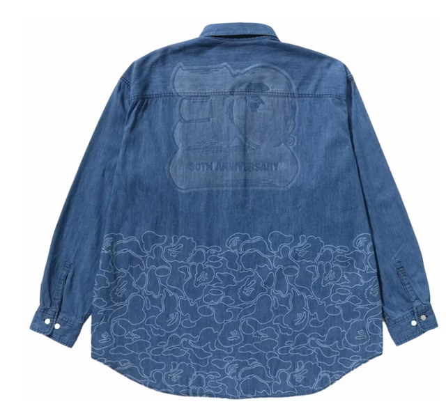 BAPE 30th Anniversary Denim Shirt Light Indigo