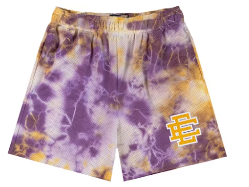 Eric Emanuel EE Basic Short Purple Tie Dye/Yellow - Lakers colors