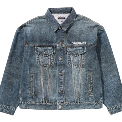 BAPE Fake Print Denim Jacket Light Indigo