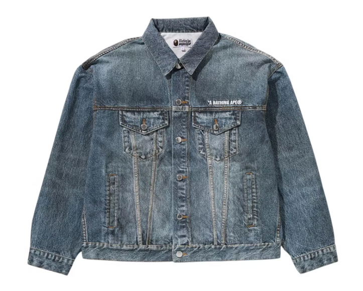 BAPE Fake Print Denim Jacket Light Indigo