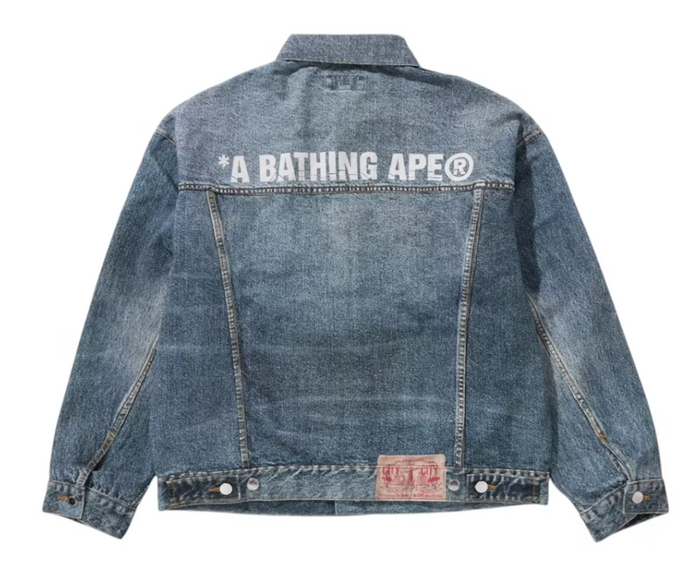 BAPE Fake Print Denim Jacket Light Indigo