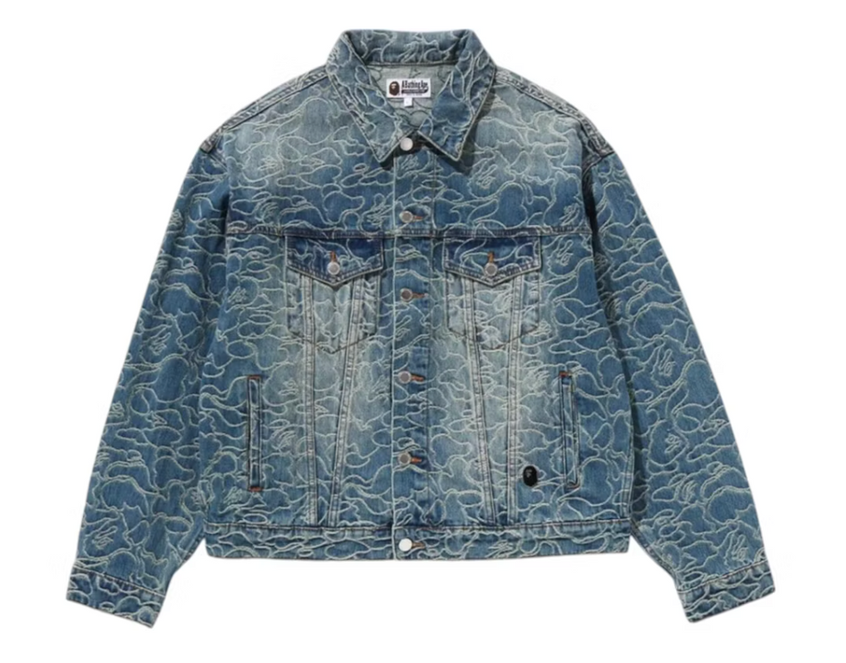 BAPE Line Camo Jacquard 13oz Denim Jacket Blue