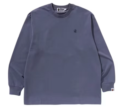 BAPE One Point Relaxed Fit L/S Tee Charcoal