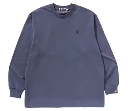 BAPE One Point Relaxed Fit L/S Tee Charcoal