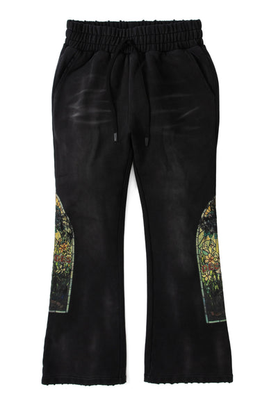 Who Decides War Rhinestone Sweatpants - Faded Black