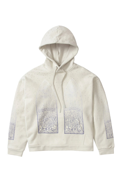 Who Decides War Rhinestone Hooded Pullover - White
