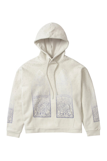 Who Decides War Rhinestone Hooded Pullover - White