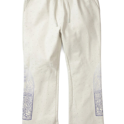 Who Decides War Rhinestone Sweatpants - White