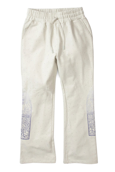 Who Decides War Rhinestone Sweatpants - White