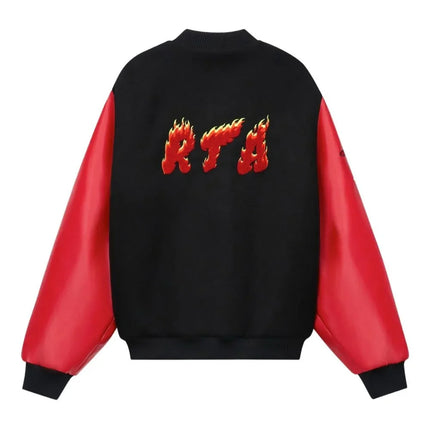 RTA - Marty Black Red Flame Logo Sweater