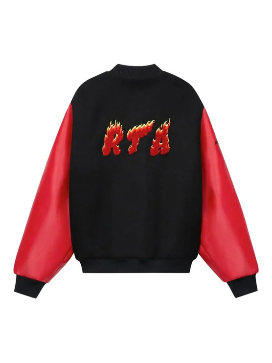 RTA - Marty Black Red Flame Logo Sweater