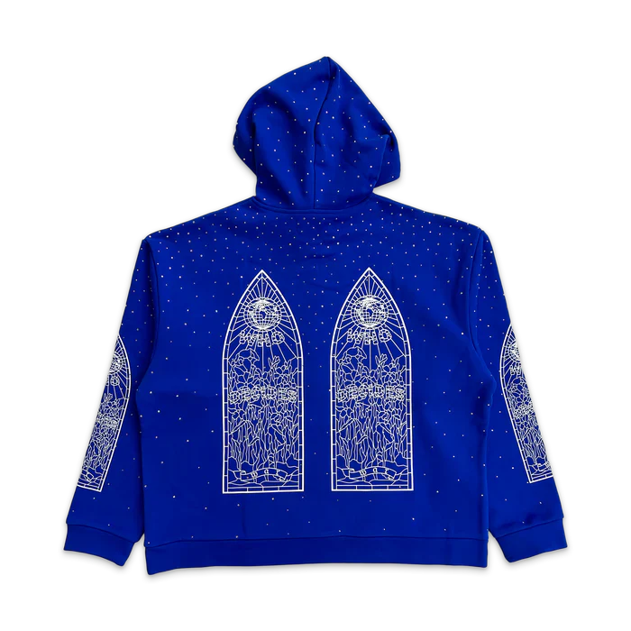 Who Decides War Rhinestone Hoodie - Indigo